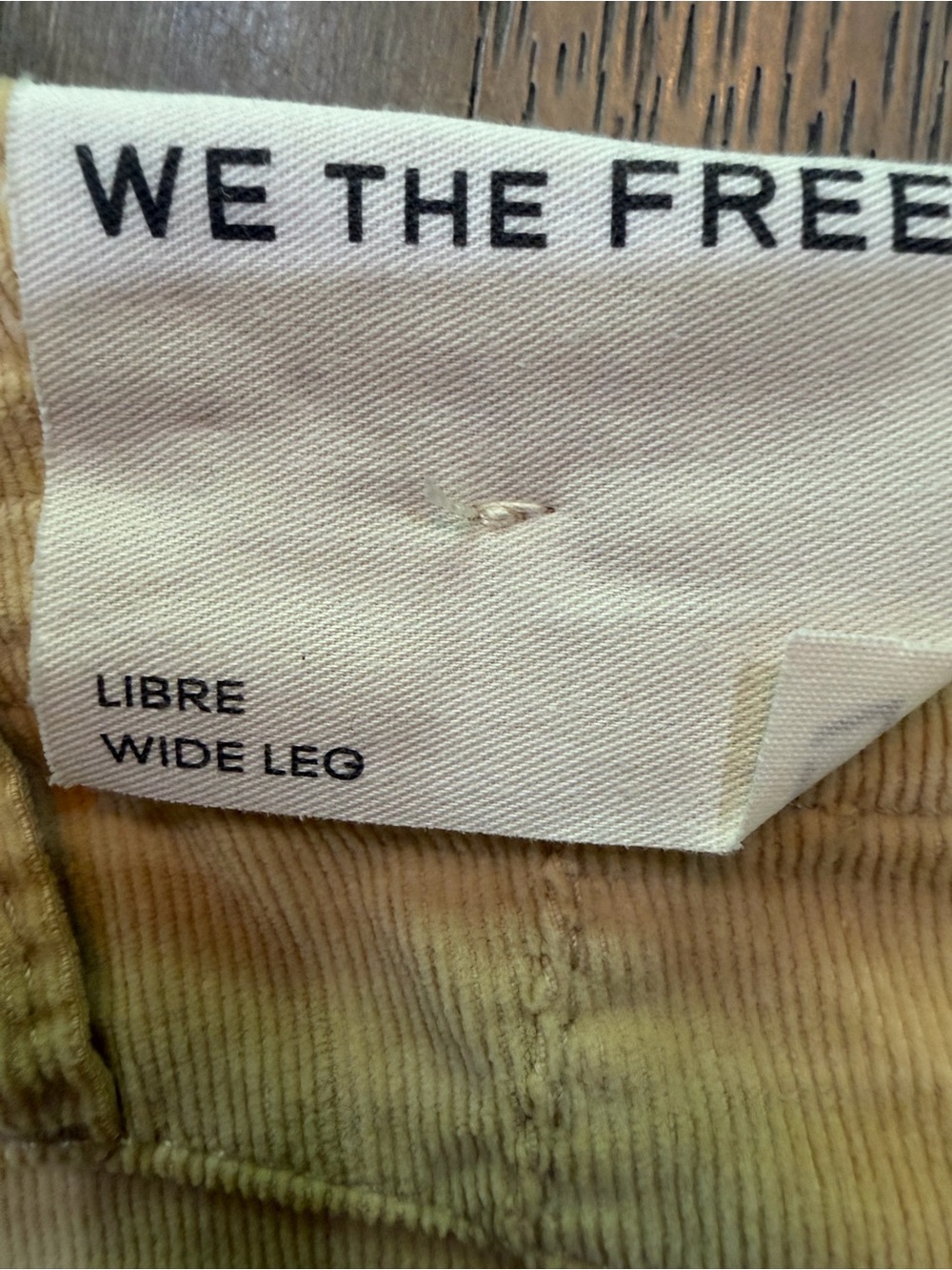 NWT We The Free Butter Yellow High-Rise Wide-Leg Corduroy Pleated Western Pants - Picture 7 of 7